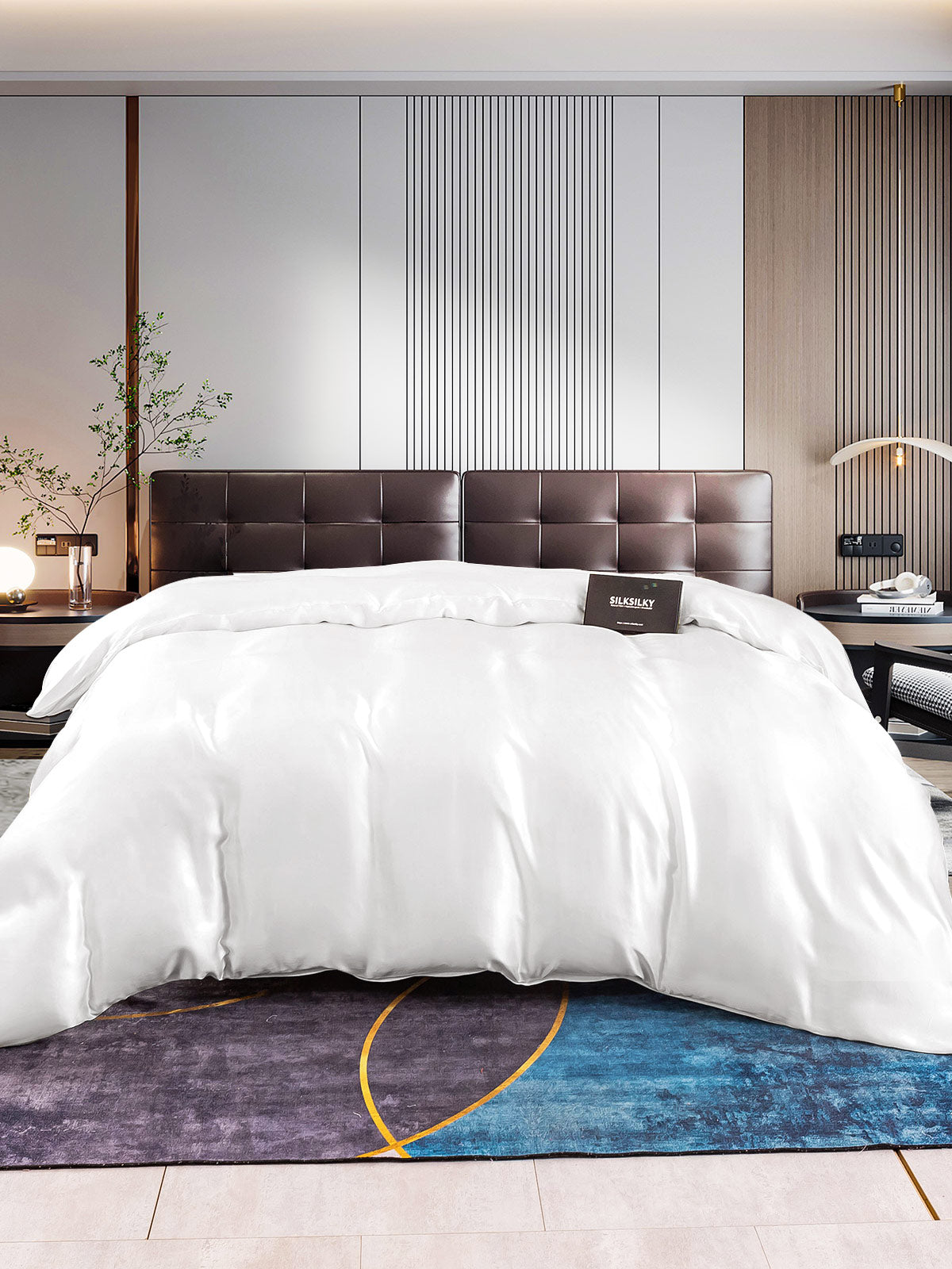 [White] SilkSilky-AU 22Momme Duvet Covers 001