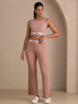 [Pink] SilkSilky-AU Sleeveless Crew Neck Women's Outfit Sets 001