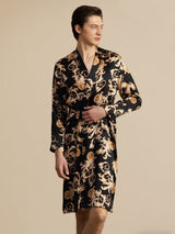 [Black Dragon] SilkSilky-AU Long Sleeve Men's Dressing Gown 007