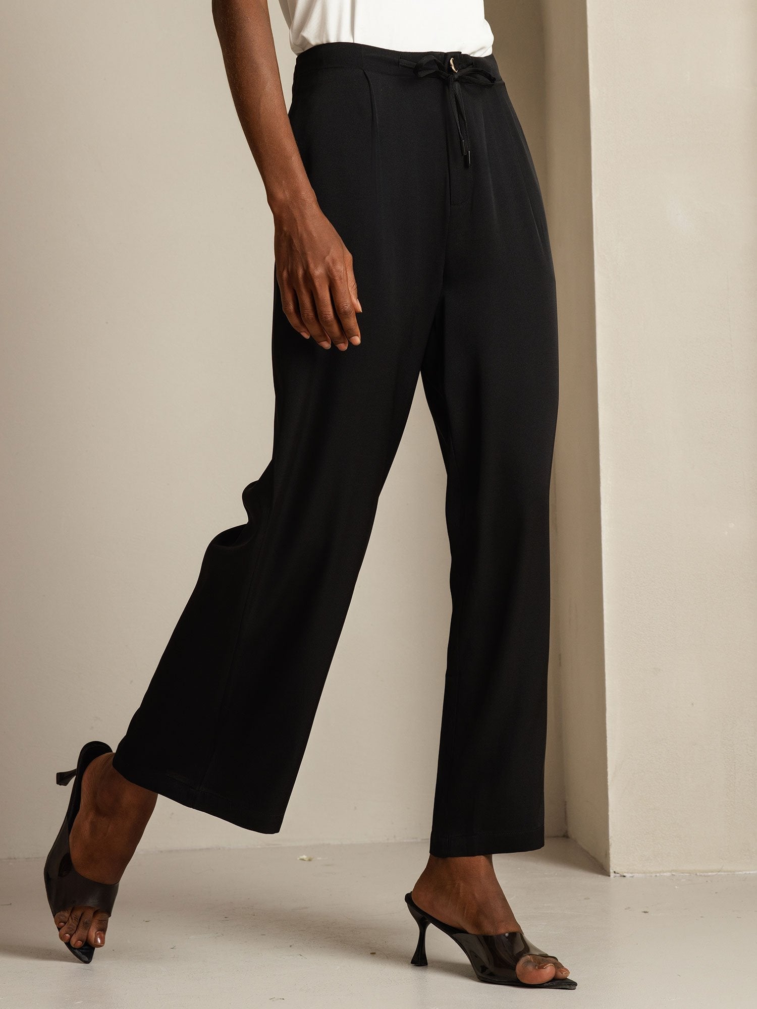 [Black] SilkSilky-AU 19Momme Silk Womens Pants 007