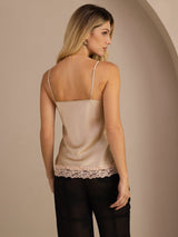 [Champagne] SilkSilky-AU Spaghetti Strap V Neck Camisole 002