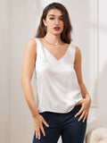 SilkSilky AU Pure Silk Sleeveless V Neck Camisole White 003