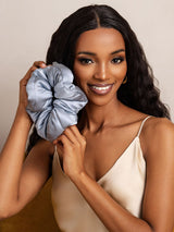 [Steel Blue] SilkSilky-AU Scrunchie 002