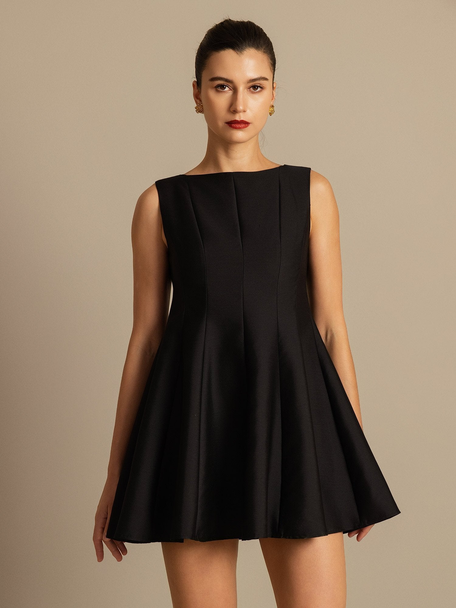 [Black] SilkSilky-AU 32Momme Wool Dress 003,