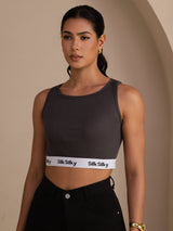 [Gray] SilkSilky-AU Sleeveless Crew Neck Camisole 001