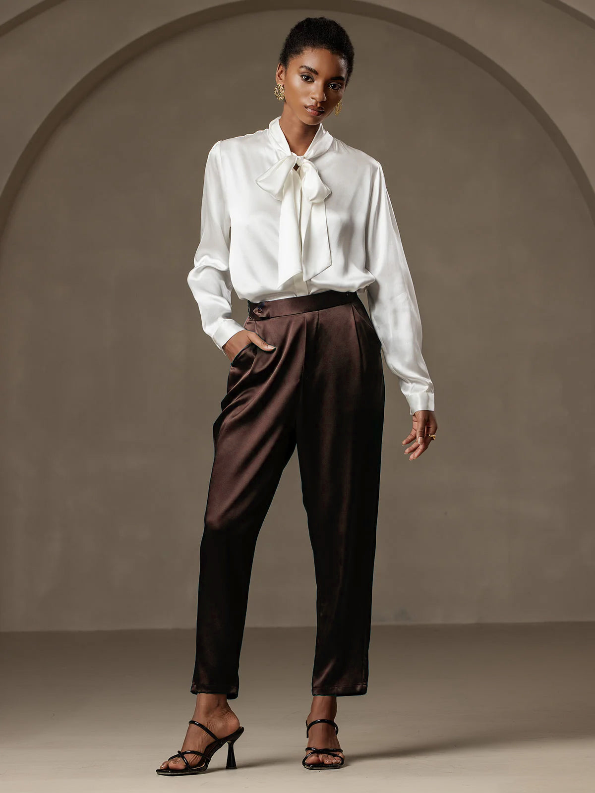 [Bitter Chocolate] SilkSilky-AU 19Momme Silk Womens Pants 001