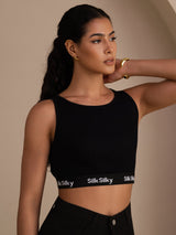 [Black] SilkSilky-AU Sleeveless Crew Neck Camisole 004