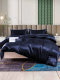 SilkSilky AU 25Momme Pure Silk Bedding Set DarkBlue 001