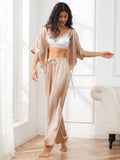 SilkSilky AU Pure Silk Half Sleeve Womens Pajamas Champagne 003