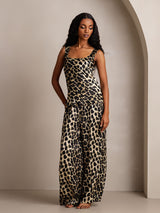 [Leopard] SilkSilky-AU Pure Silk U Neck Camisole Set 001,