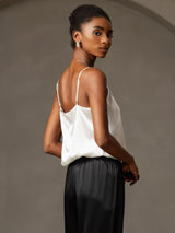 [White] SilkSilky-AU Spaghetti Strap Camisole 004