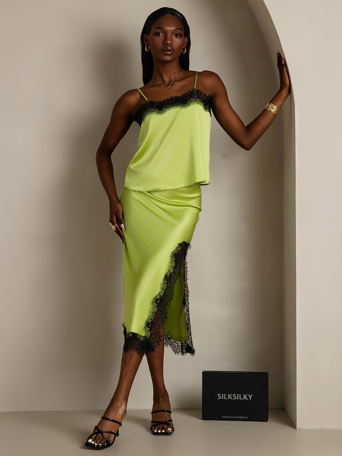 SilkSilky-AU 19Momme Silk Skirt MintGreen 006