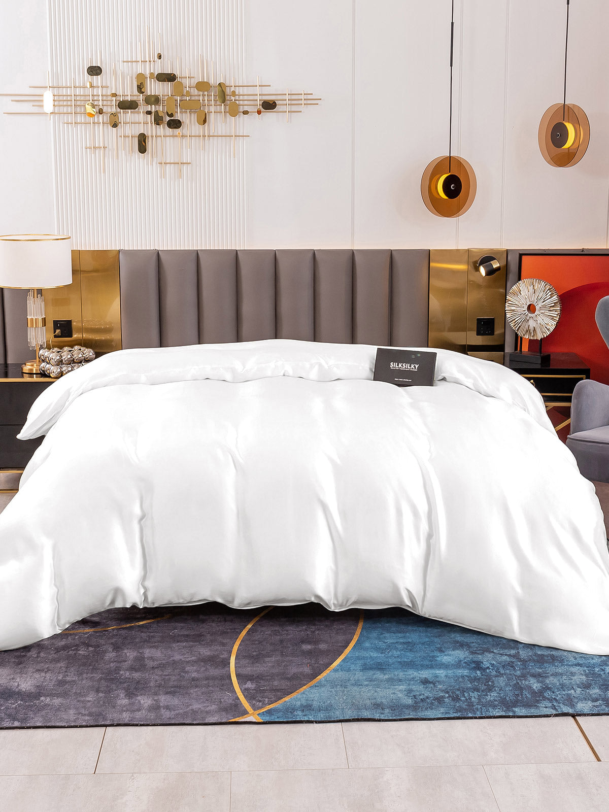[White] SilkSilky-AU 19Momme Duvet Covers 003