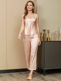 SilkSilky AU Pure Silk Sleeveless V Neck Women's Pyjamas Champagne 001