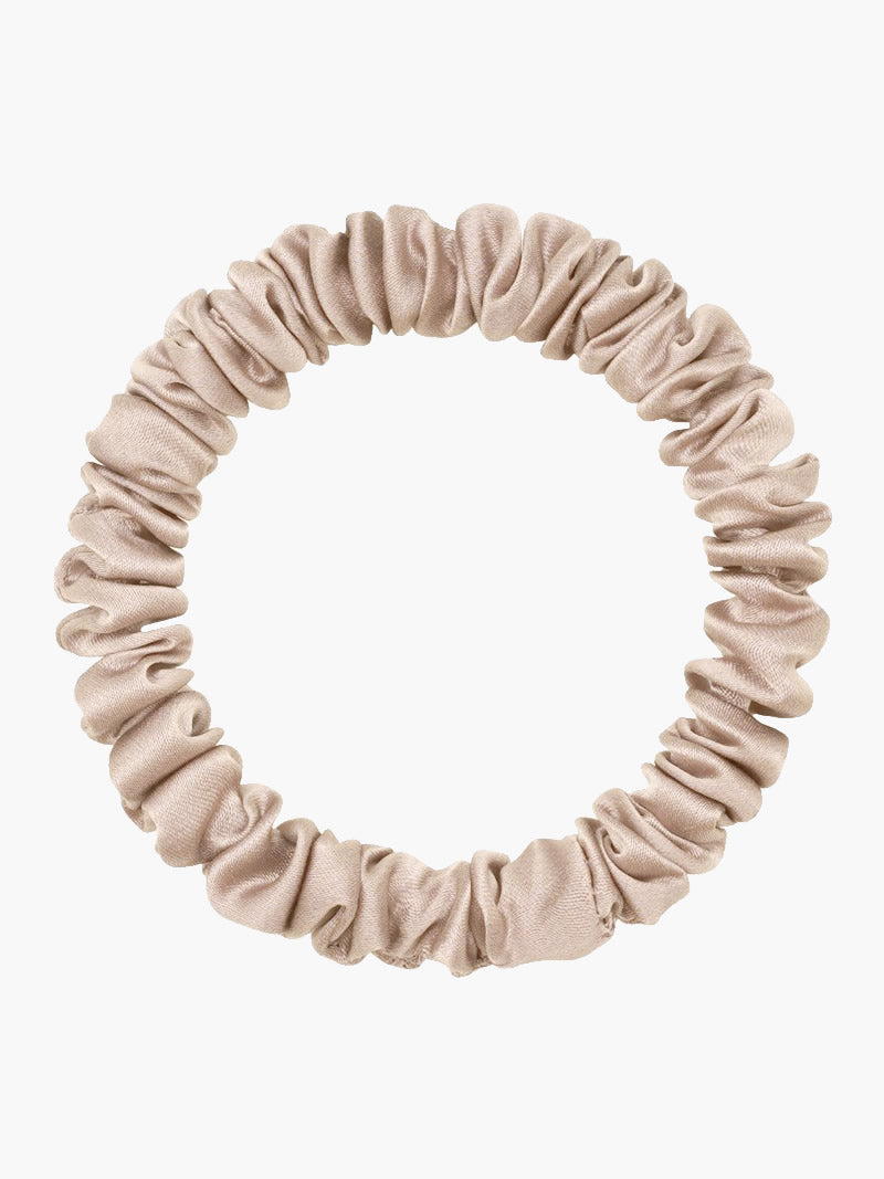 [Beige] SilkSilky-AU 19Momme Pure Silk Scrunchie 004