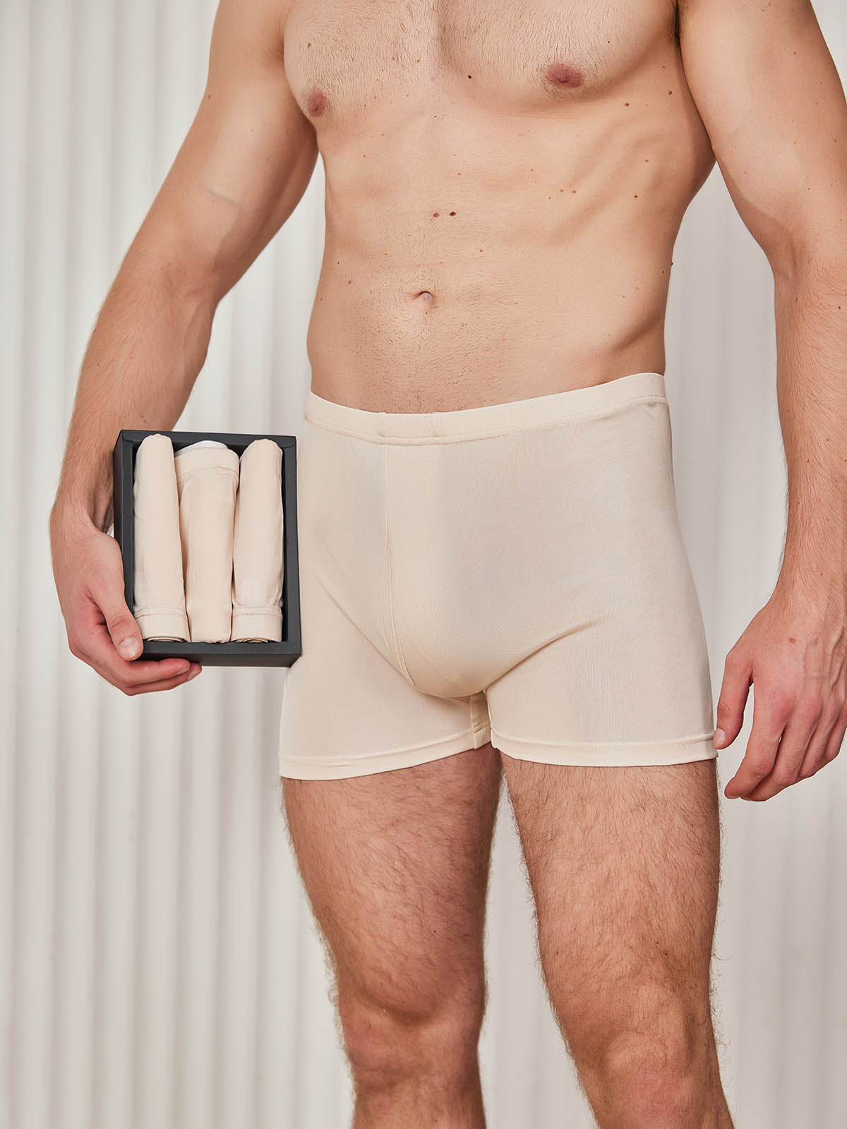 [Beige] SilkSilky-AU Silk Knitted Mens Underwear 001