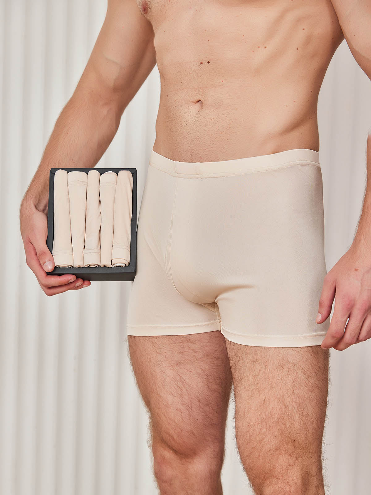 [Beige] SilkSilky-AU Silk Knitted Mens Underwear 001