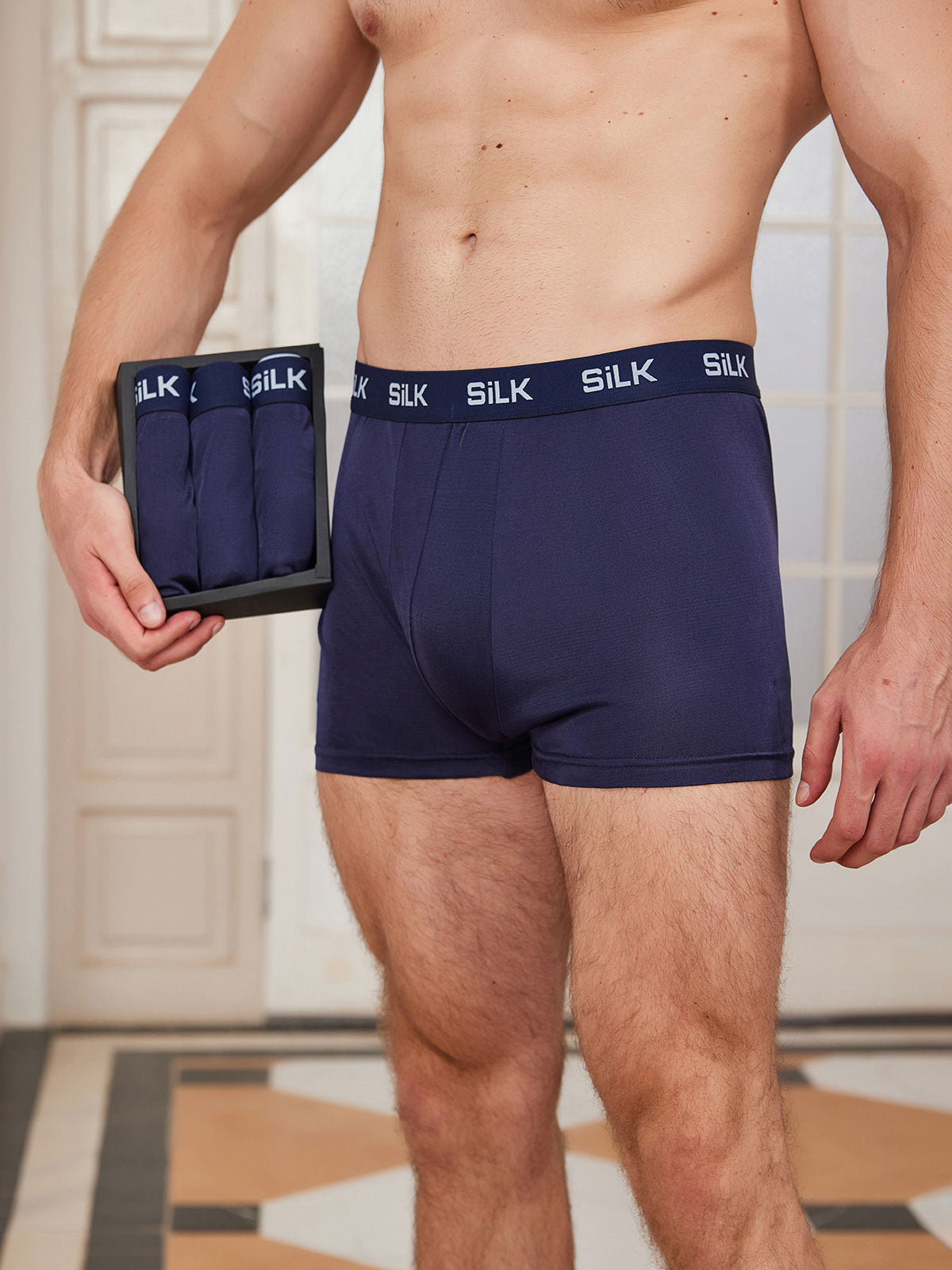 [Beige] SilkSilky-AU Silk Knitted Mens Underwear 001