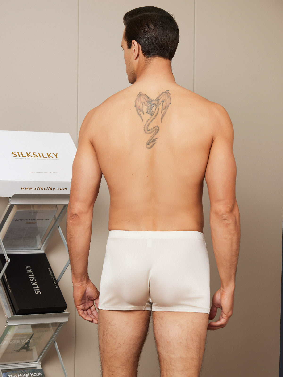 [Beige] SilkSilky-AU Silk Knitted Mens Underwear 002