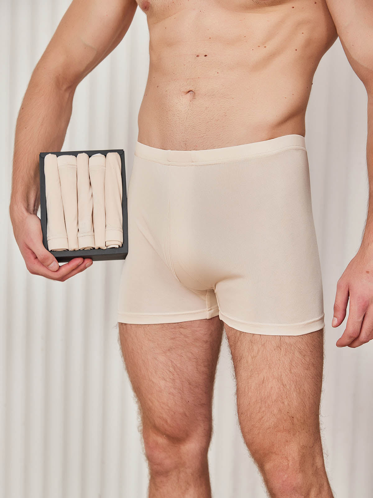 [Beige] SilkSilky-AU Silk Knitted Mens Underwear 003