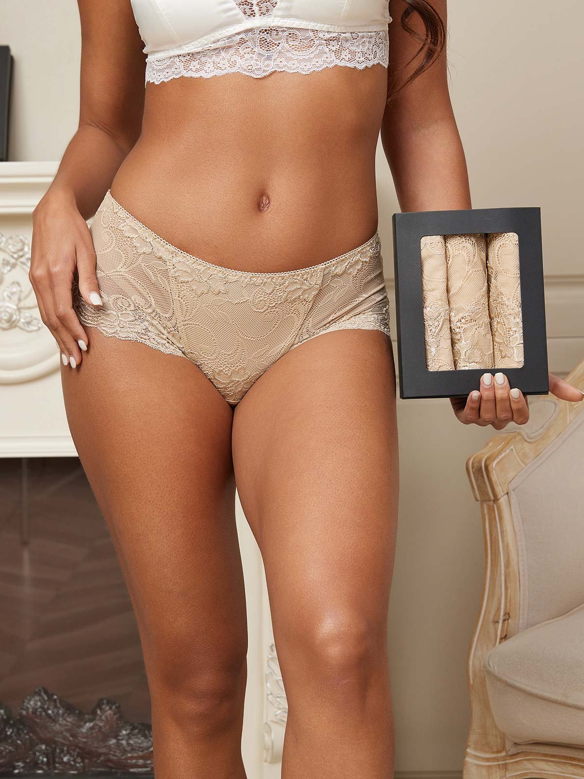 [Beige] SilkSilky-AU Silk Knitted Panty 001