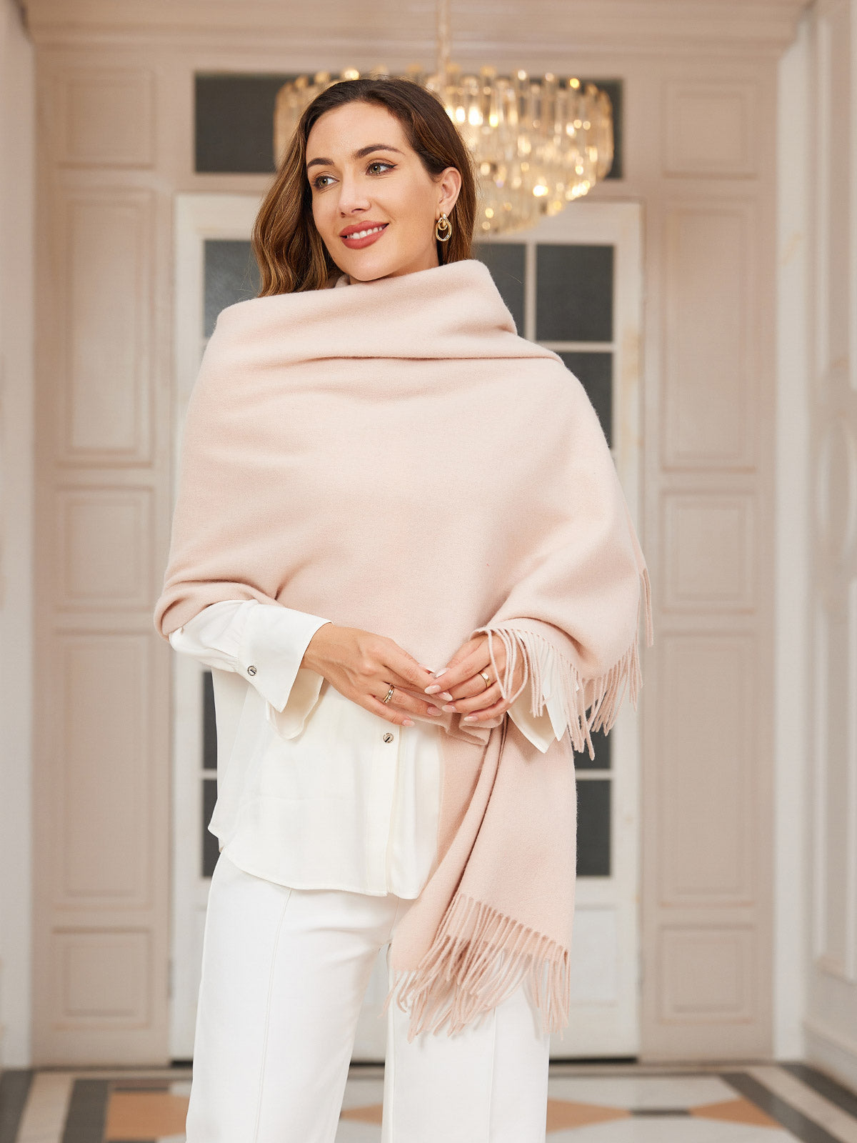 [Beige] SilkSilky-AU Wool Scarf 007