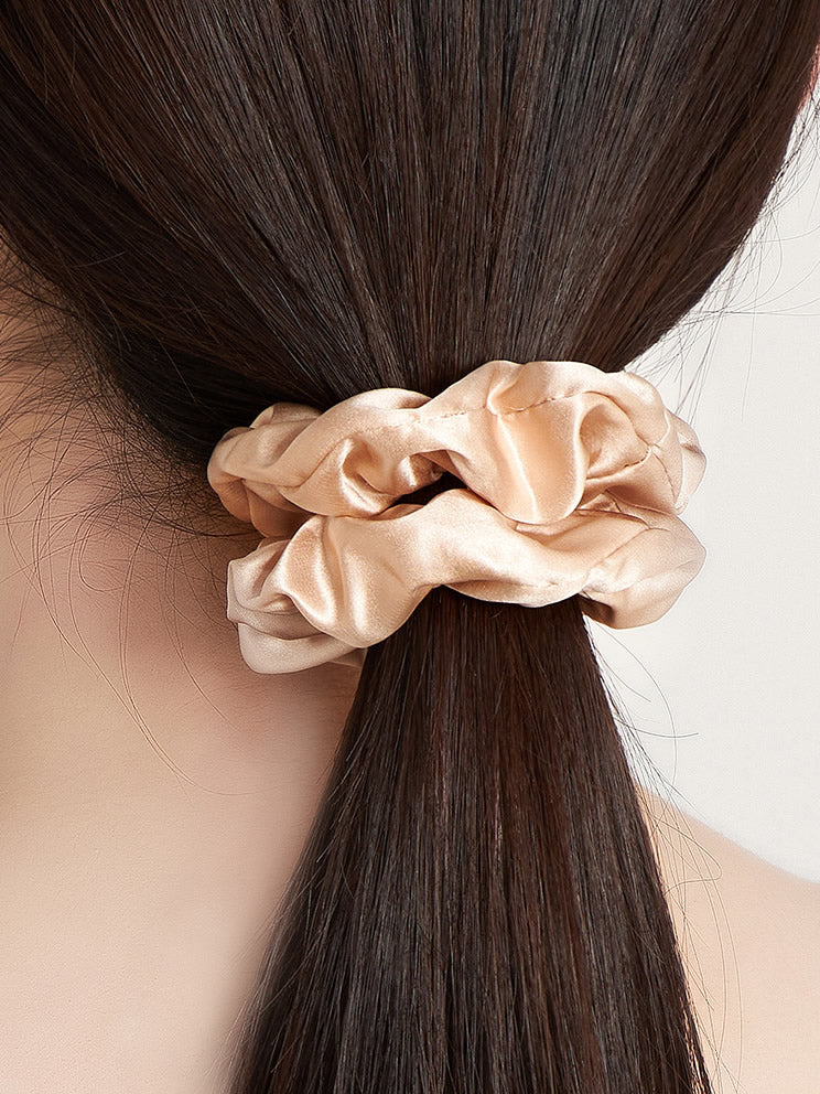 [Beige] SilkSilky-AU 19Momme Scrunchie 002