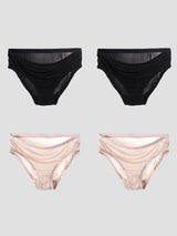 [Black+Beige] SilkSilky-AU Silk Knitted Panty 003