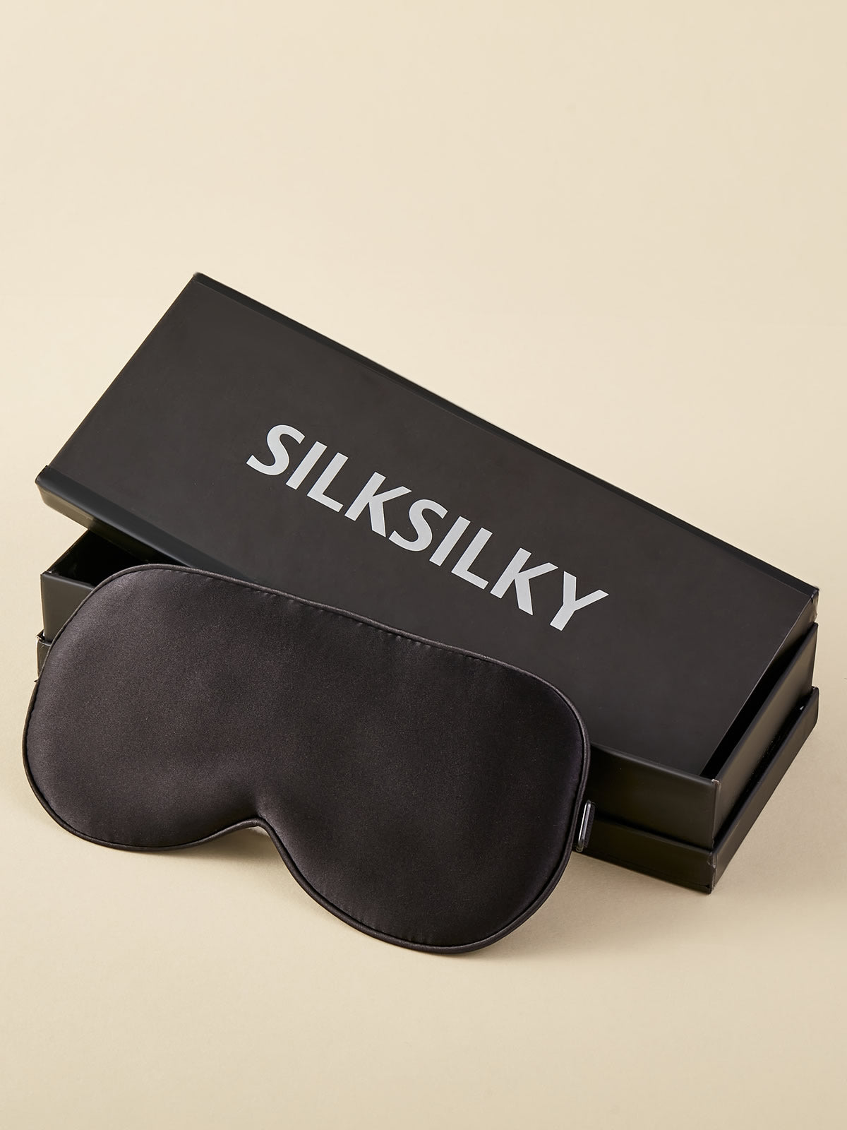 [Black] SilkSilky-AU 19Momme Pure Silk Eye Mask 001