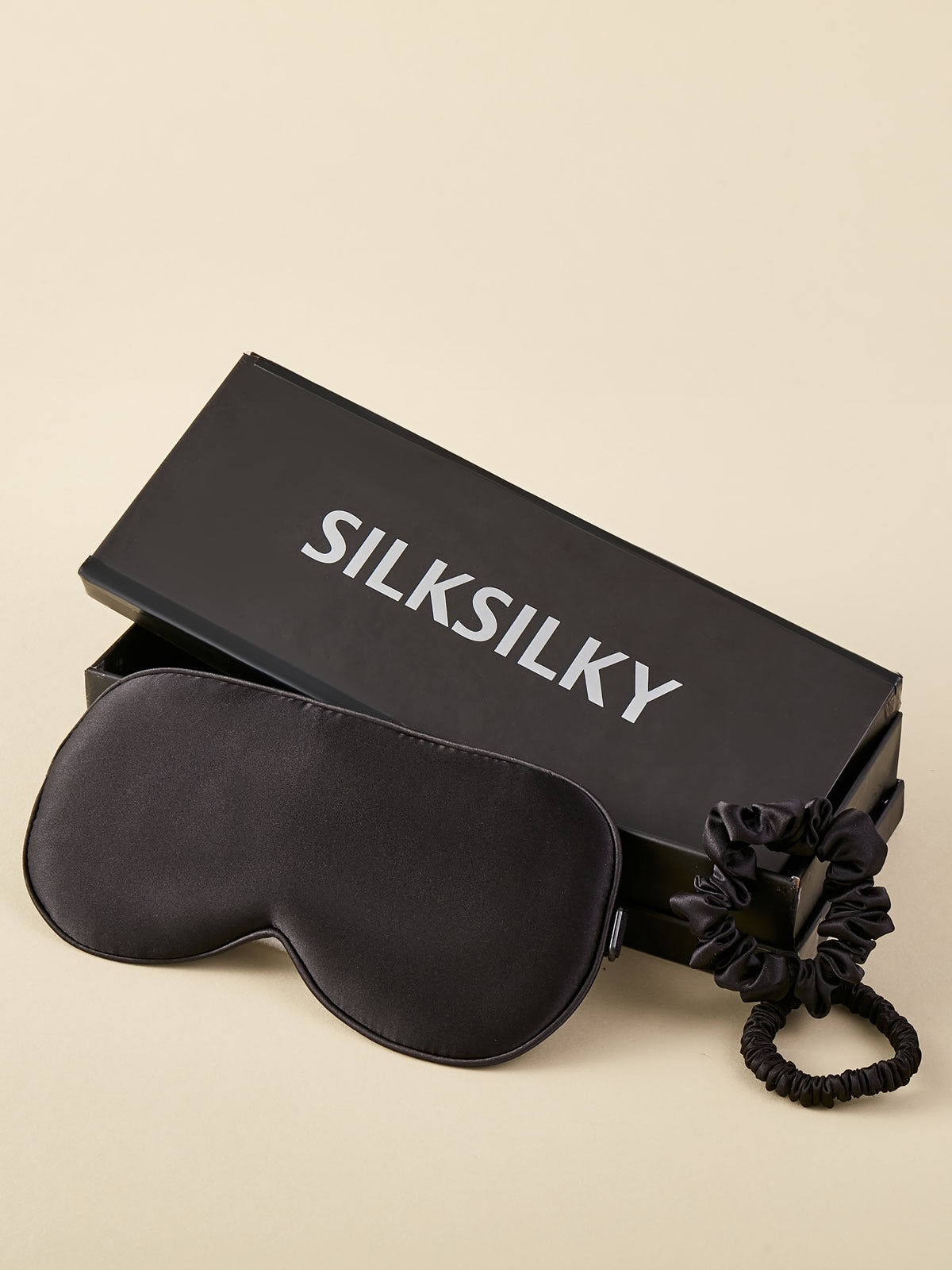 [Black] SilkSilky-AU 19Momme Pure Silk Eye Mask 001