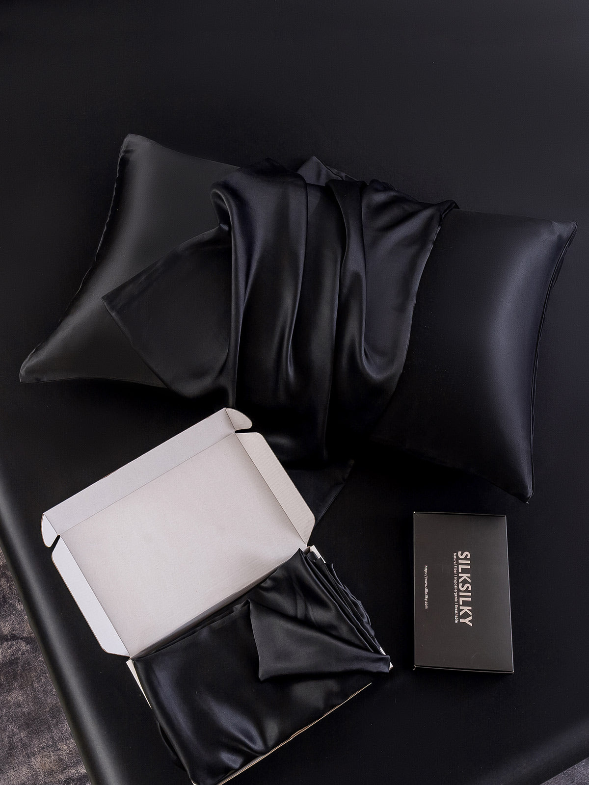 [Black] SilkSilky-AU 19Momme Pure Silk Pillowcase 008