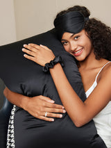 [Black] SilkSilky-AU 19Momme Pure Silk Pillowcase Set 001