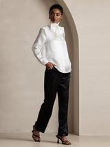 [Black] SilkSilky-AU 19Momme Silk Womens Pants 006