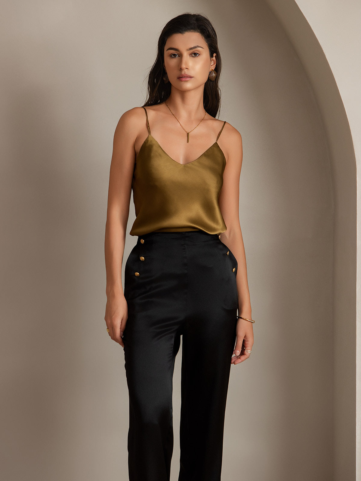 [Black] SilkSilky-AU 19Momme Silk Womens Pants 006