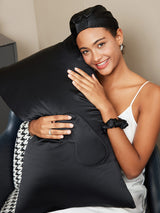 [Black] SilkSilky-AU 22Momme Pure Silk Pillowcase Set 003
