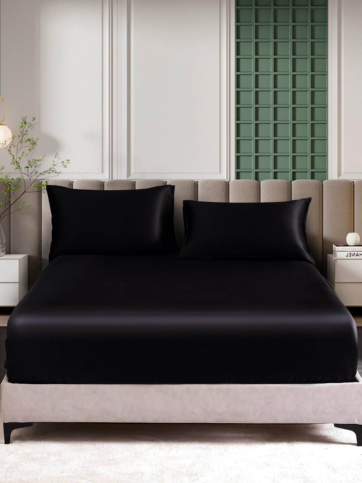 [Black] SilkSilky-AU 25Momme Pure Silk Bedding Set 002