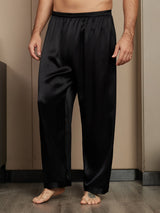 [Black] SilkSilky-AU Pure Silk Mens Sleep Bottoms 001
