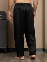 [Black] SilkSilky-AU Pure Silk Mens Sleep Bottoms 002