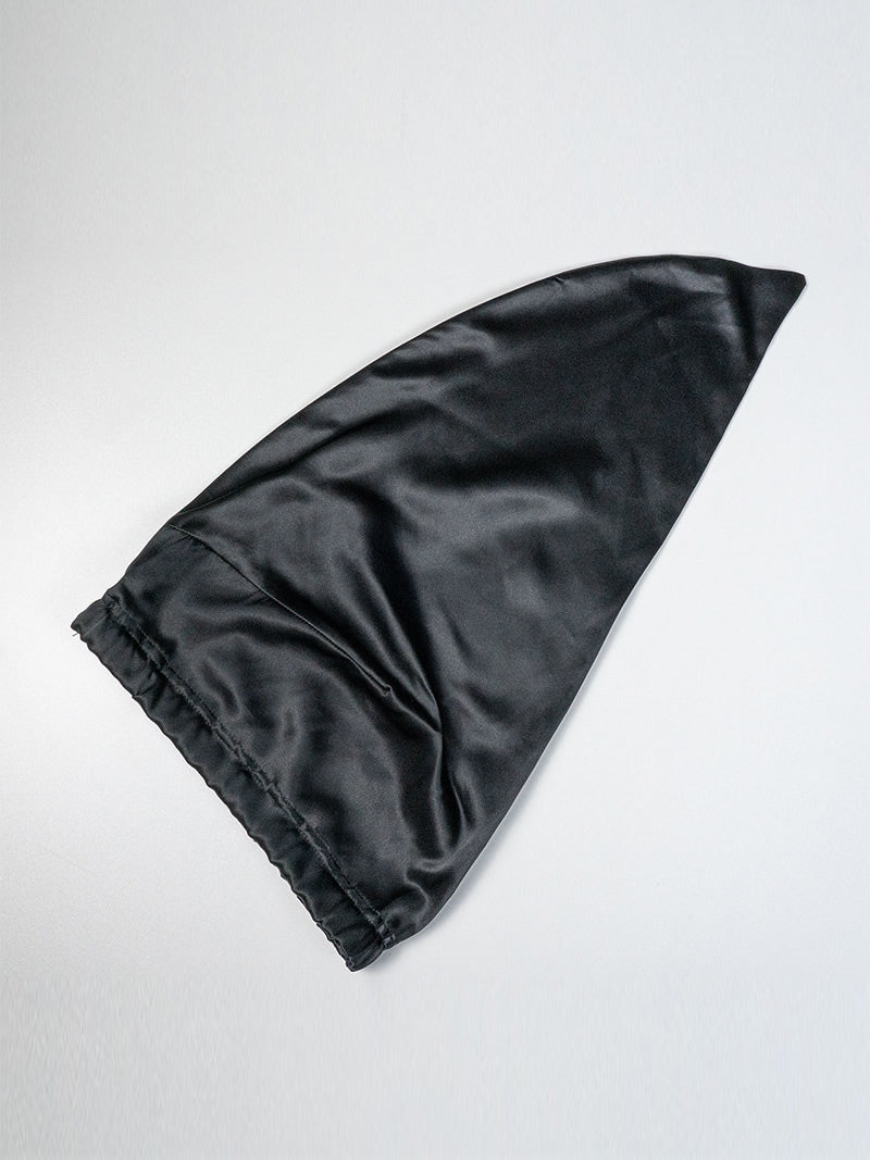 [Black] SilkSilky-AU Pure Silk Sleep Cap 005
