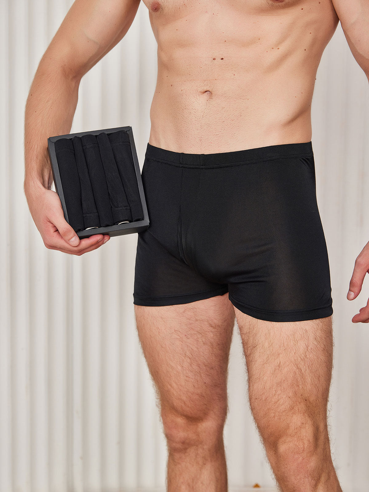 [Black] SilkSilky-AU Silk Knitted Mens Underwear 001