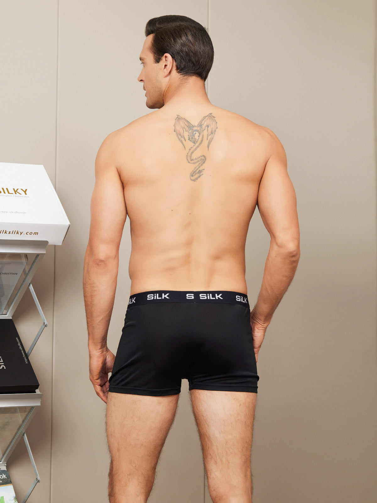[Black] SilkSilky-AU Silk Knitted Mens Underwear 002
