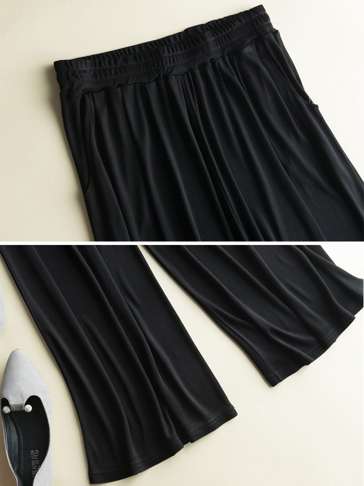 [Black] SilkSilky-AU Silk Knitted Womens Pants 006
