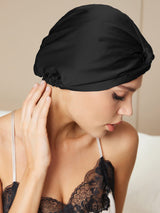 [Black] SilkSilky-AU Sleep Cap 002