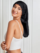 [Black] SilkSilky-AU Pure Silk Sleep Cap 004