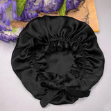 [Black] SilkSilky-AU Sleep Cap 006