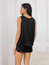 [Black] SilkSilky-AU Sleeveless Round Neck Women's Pyjamas 002