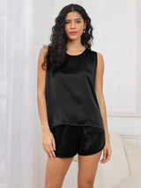 [Black] SilkSilky-AU Sleeveless Round Neck Women's Pyjamas 005
