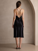 [Black] SilkSilky-AU Sleeveless V Neck Dress 002