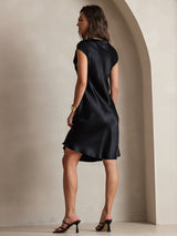 [Black] SilkSilky-AU Sleeveless V Neck Dress 002
