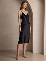 [Black] SilkSilky-AU Sleeveless V Neck Dress 005